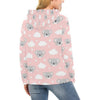 Pink Koala Pattern Print Women Pullover Hoodie-grizzshop