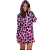 Pink Leopard Hoodie Dress-grizzshop