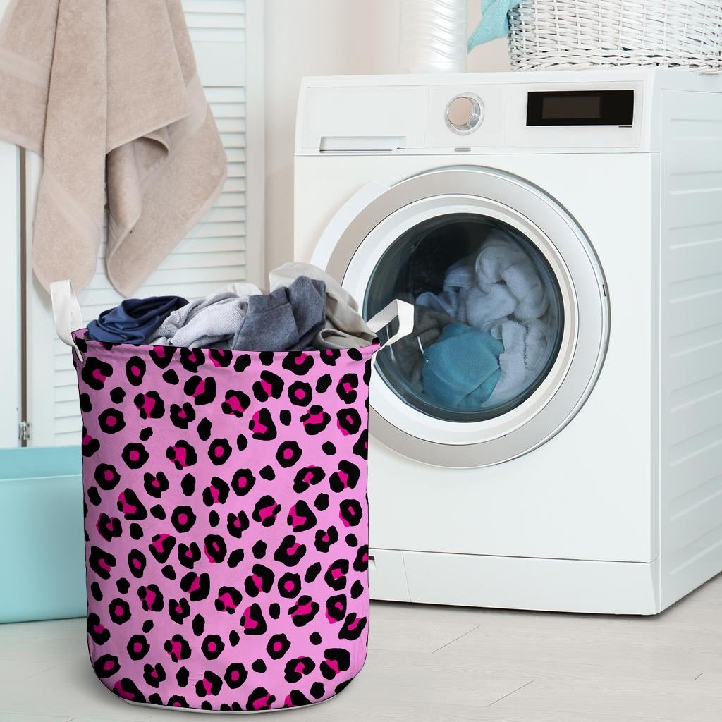 Pink Leopard Laundry Basket-grizzshop