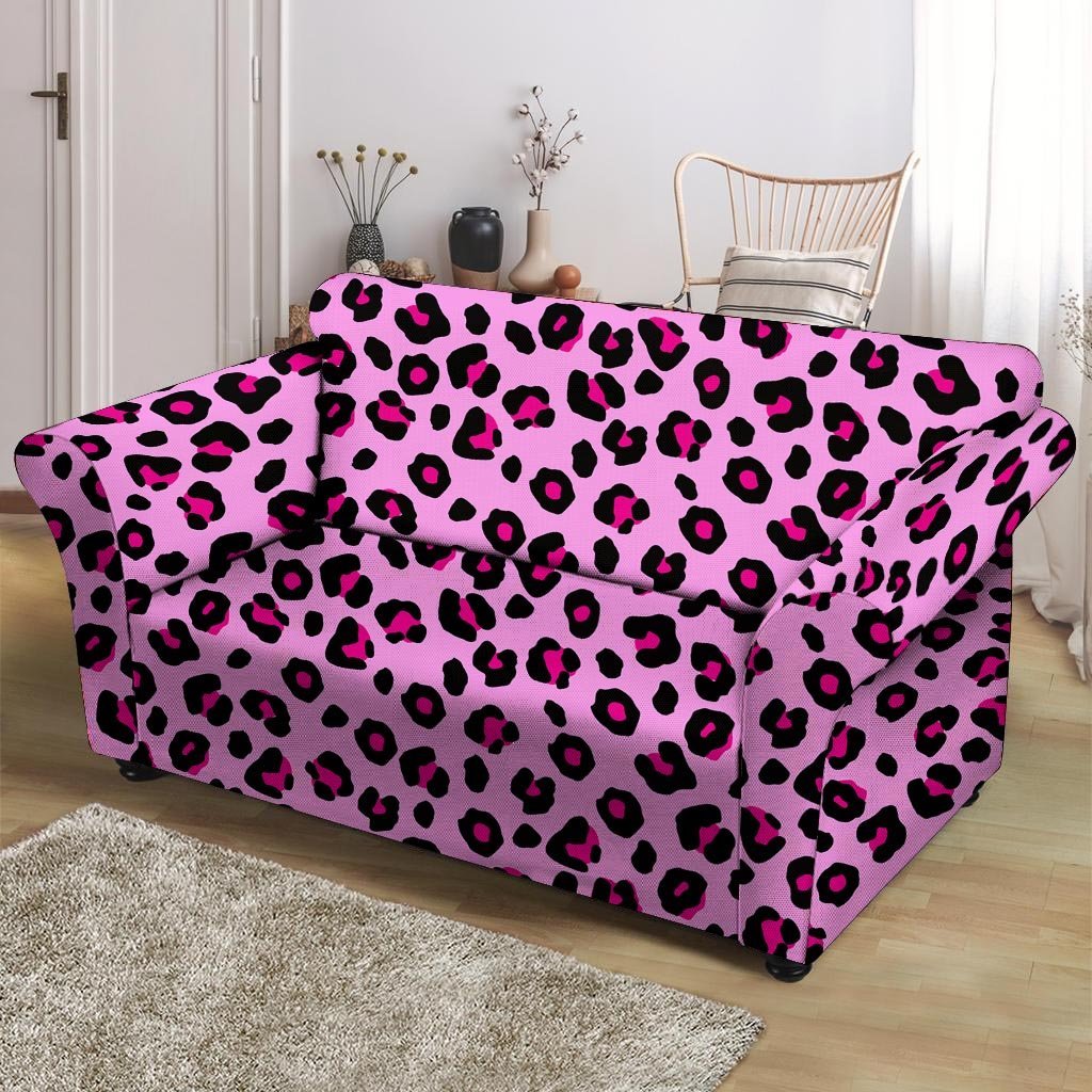 Pink Leopard Loveseat Cover-grizzshop