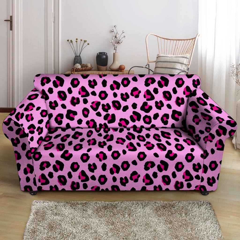 Pink Leopard Loveseat Cover-grizzshop