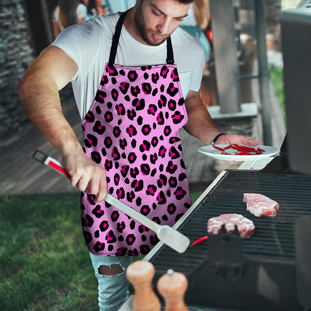 Pink Leopard Men's Apron-grizzshop