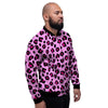 Pink Leopard Men's Bomber Jacket-grizzshop