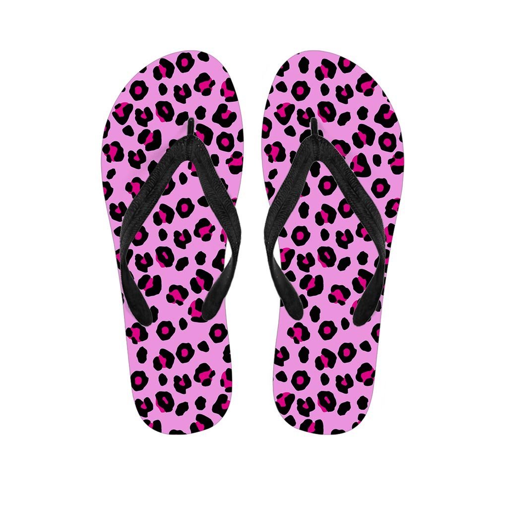 Pink Leopard Men's Flip Flops-grizzshop