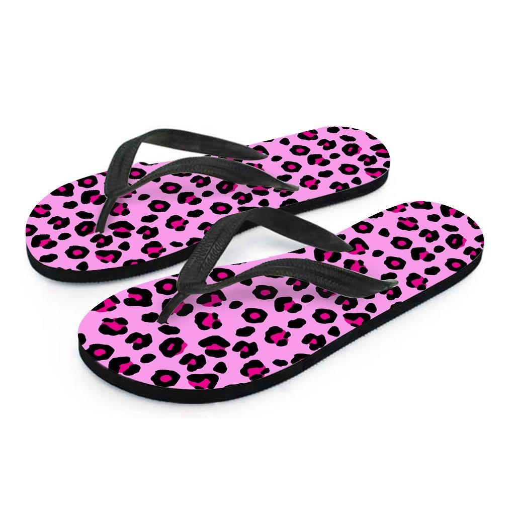 Pink Leopard Men's Flip Flops-grizzshop