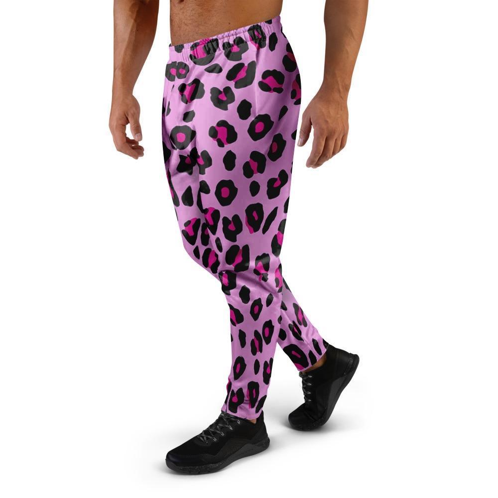 Pink Leopard Men's Joggers-grizzshop