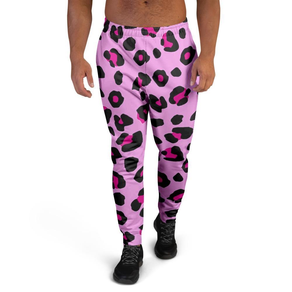 Pink Leopard Men's Joggers-grizzshop