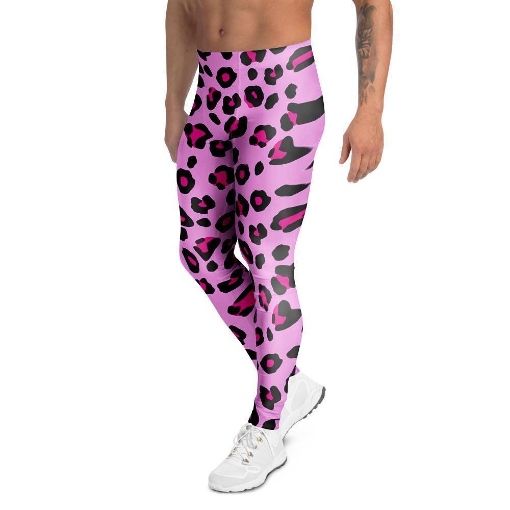 Pink Leopard Men's Leggings-grizzshop