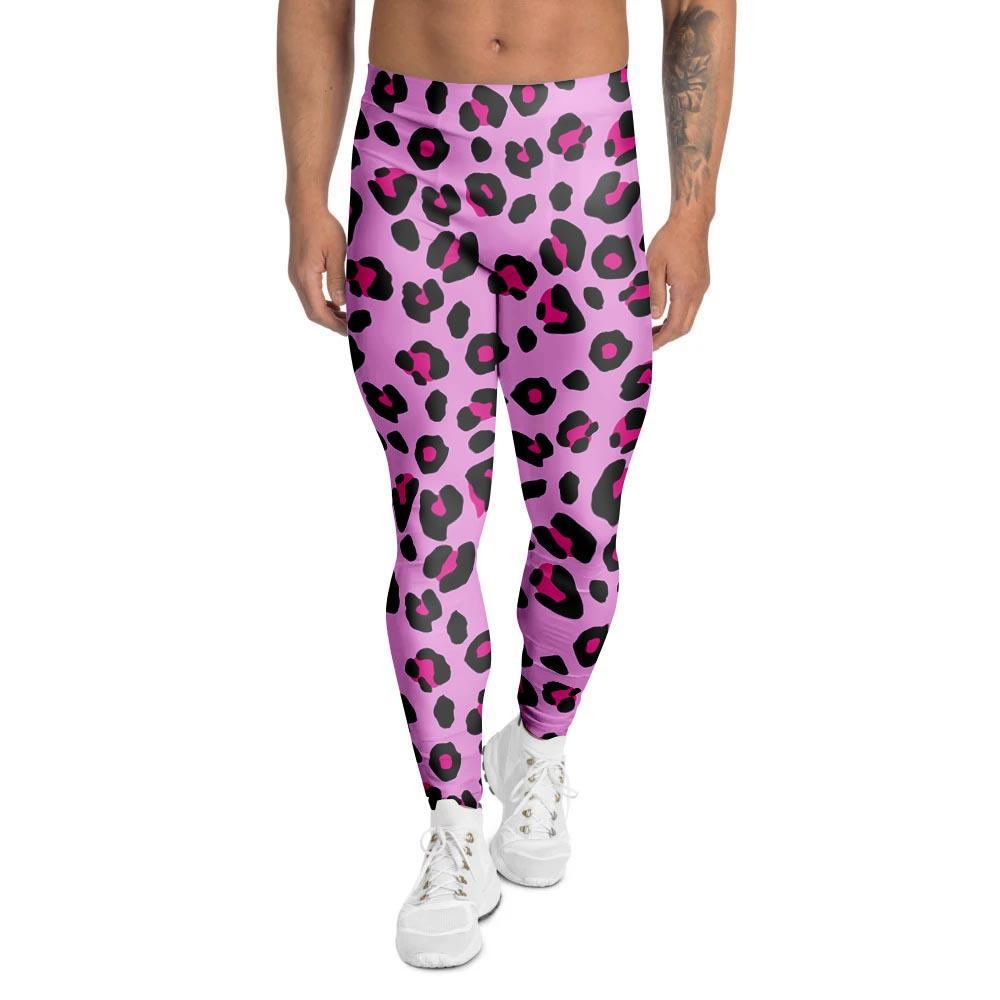 Pink Leopard Men's Leggings-grizzshop