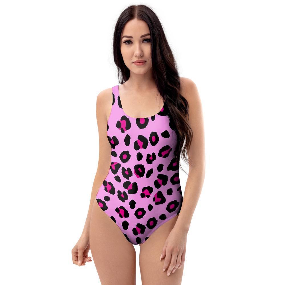 Pink Leopard One Piece Swimsuite-grizzshop