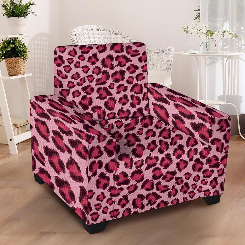 Pink Leopard Print Armchair Cover-grizzshop