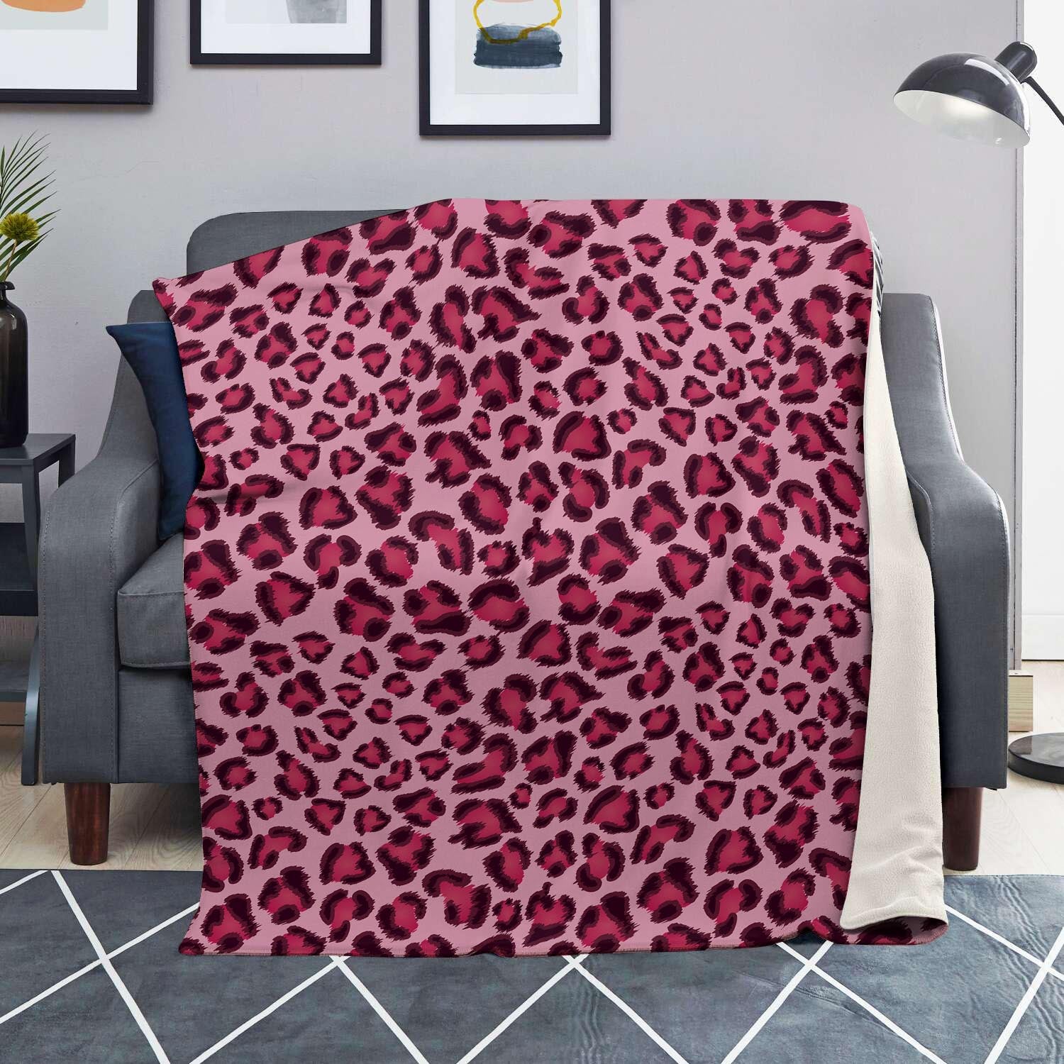 Pink Leopard Print Blanket-grizzshop