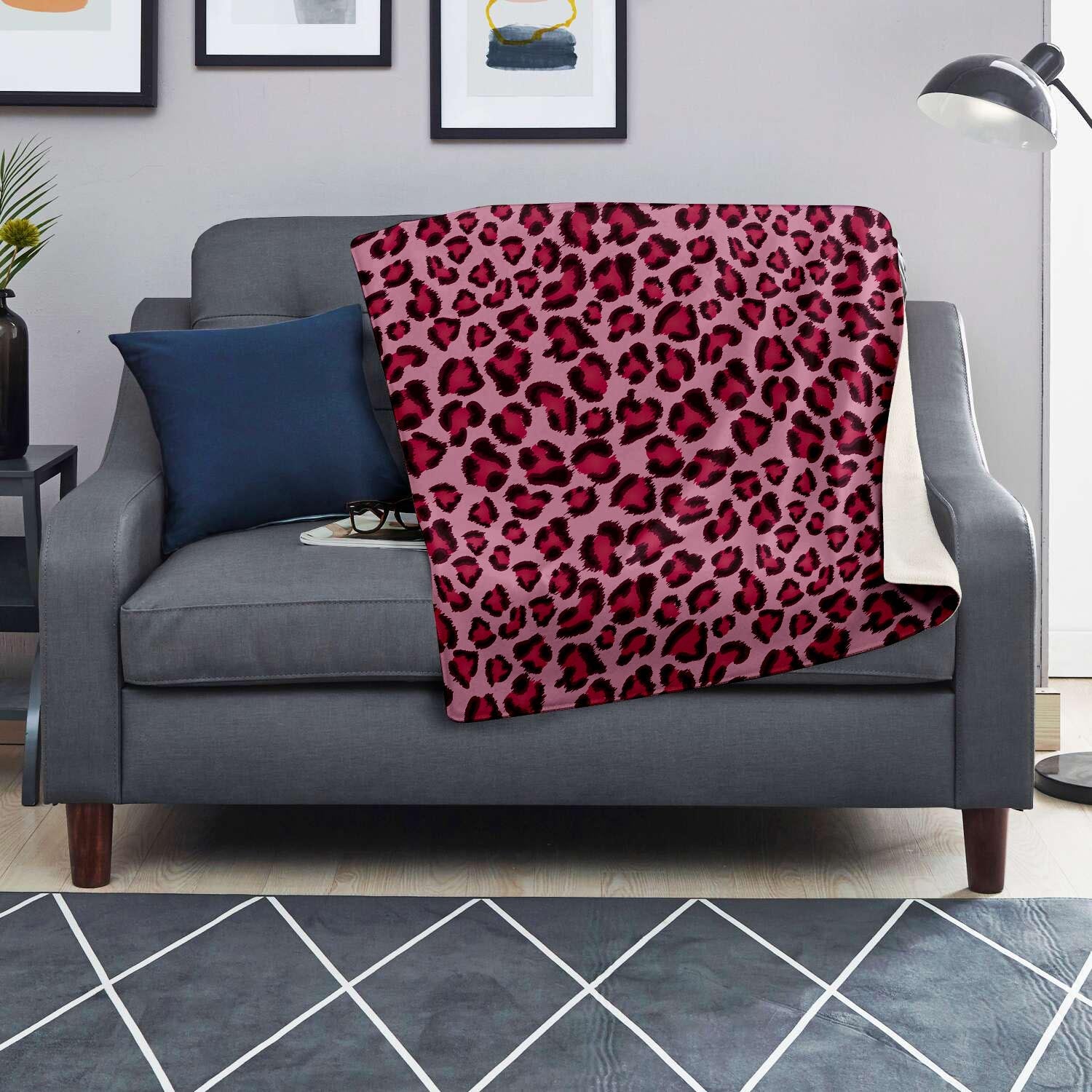 Pink Leopard Print Blanket-grizzshop