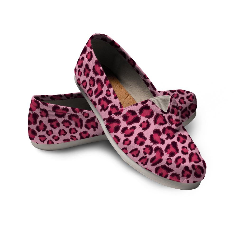 Pink Leopard Print Canvas Shoes-grizzshop