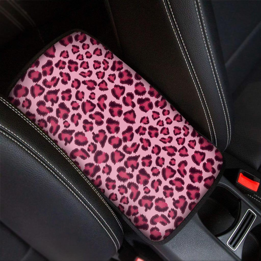 Pink Leopard Print Car Console Cover-grizzshop