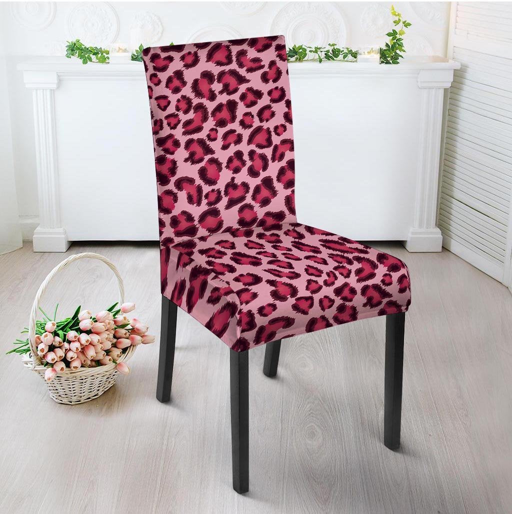 Pink Leopard Print Chair Cover-grizzshop