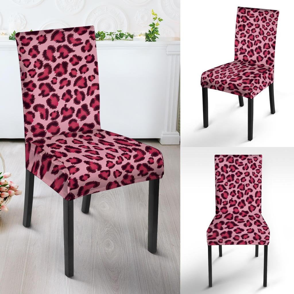 Pink Leopard Print Chair Cover-grizzshop