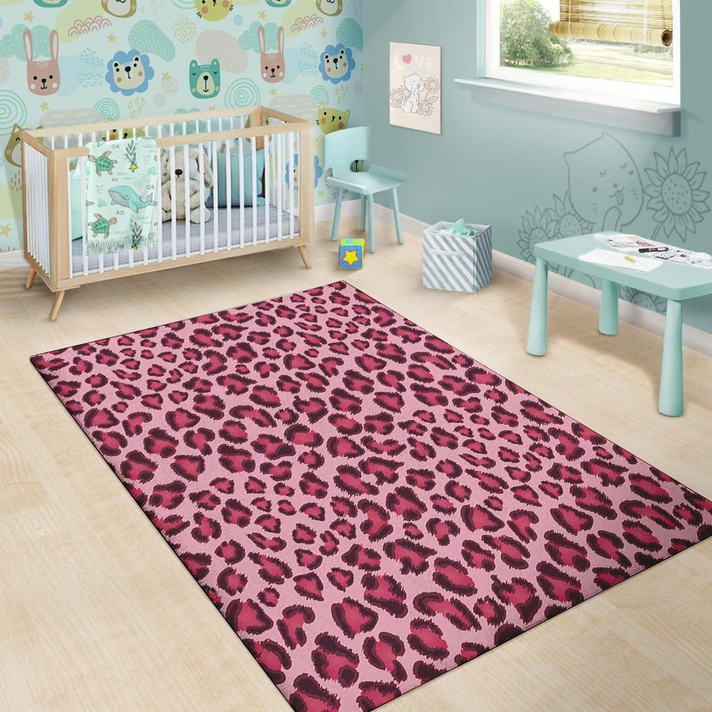 Pink Leopard Print Floor Mat-grizzshop