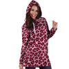 Pink Leopard Print Hoodie Dress-grizzshop