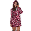 Pink Leopard Print Hoodie Dress-grizzshop