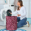 Pink Leopard Print Laundry Basket-grizzshop