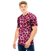 Pink Leopard Print Men T Shirt-grizzshop