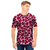 Pink Leopard Print Men T Shirt-grizzshop