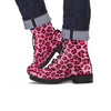 Pink Leopard Print Men's Boots-grizzshop