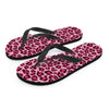 Pink Leopard Print Men's Flip Flops-grizzshop