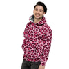 Pink Leopard Print Men's Hoodie-grizzshop