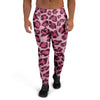 Pink Leopard Print Men's Joggers-grizzshop