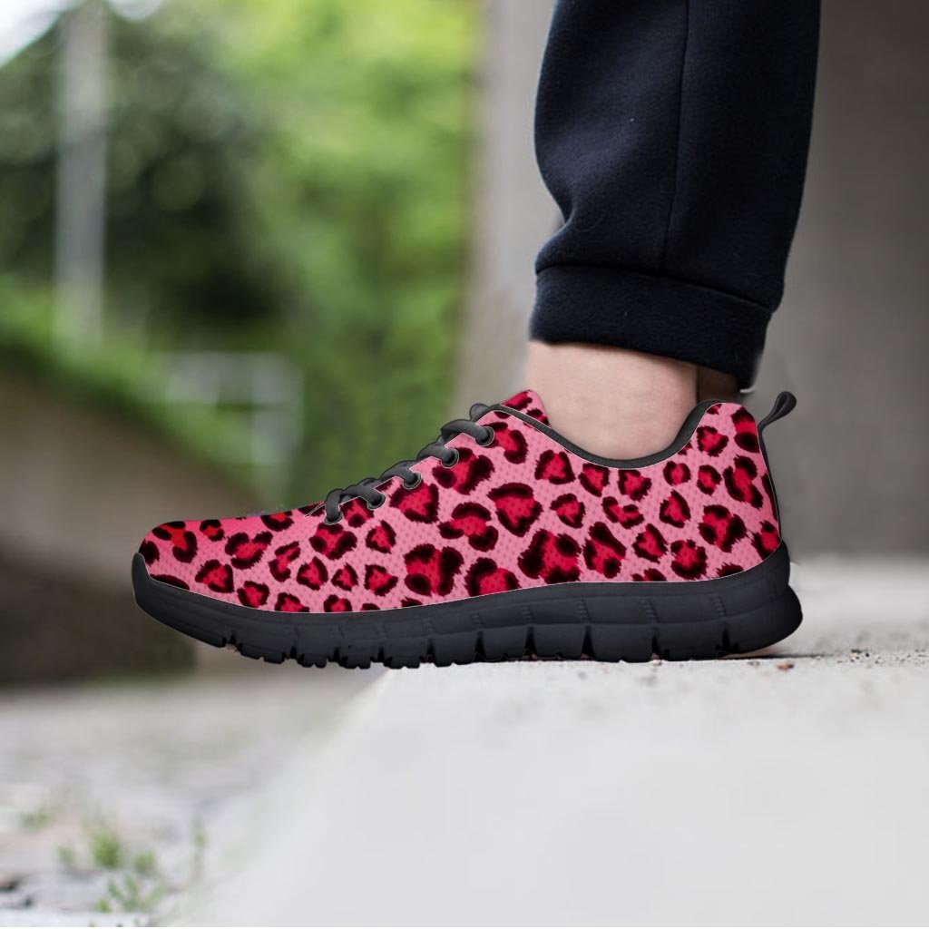 Pink Leopard Print Men's Sneakers-grizzshop