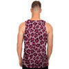 Pink Leopard Print Men's Tank Tops-grizzshop