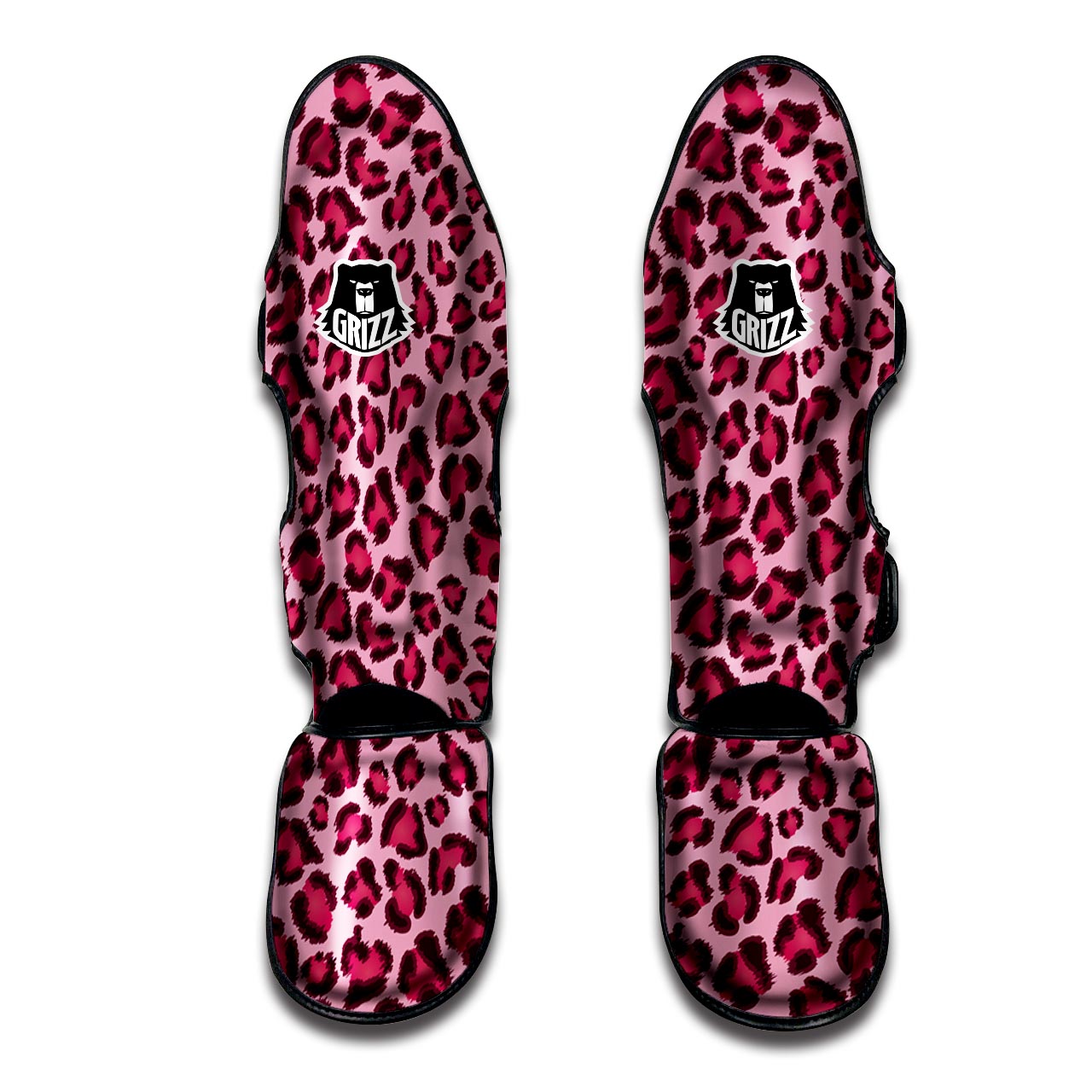 Pink Leopard Print Muay Thai Shin Guard-grizzshop