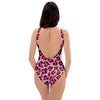 Pink Leopard Print One Piece Swimsuite-grizzshop