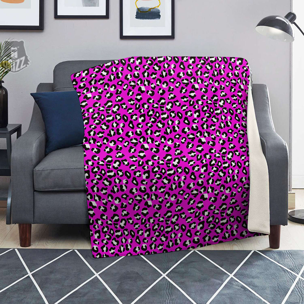 Pink Leopard Print Pattern Blanket-grizzshop