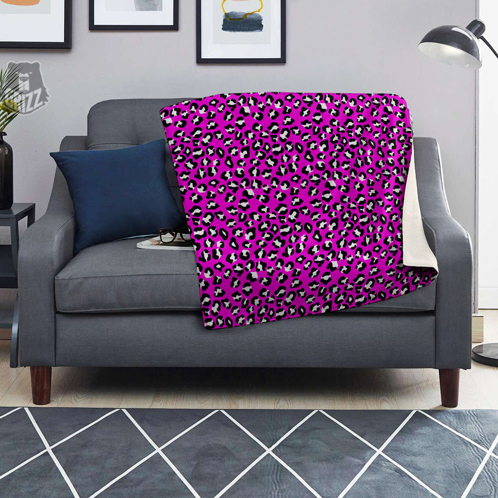 Pink Leopard Print Pattern Blanket-grizzshop