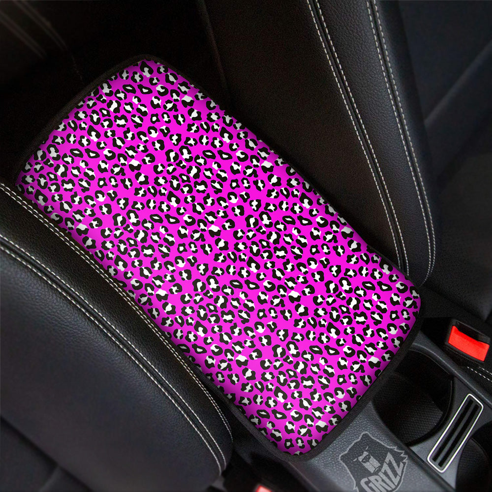 Pink Leopard Print Pattern Car Center Console Cover-grizzshop
