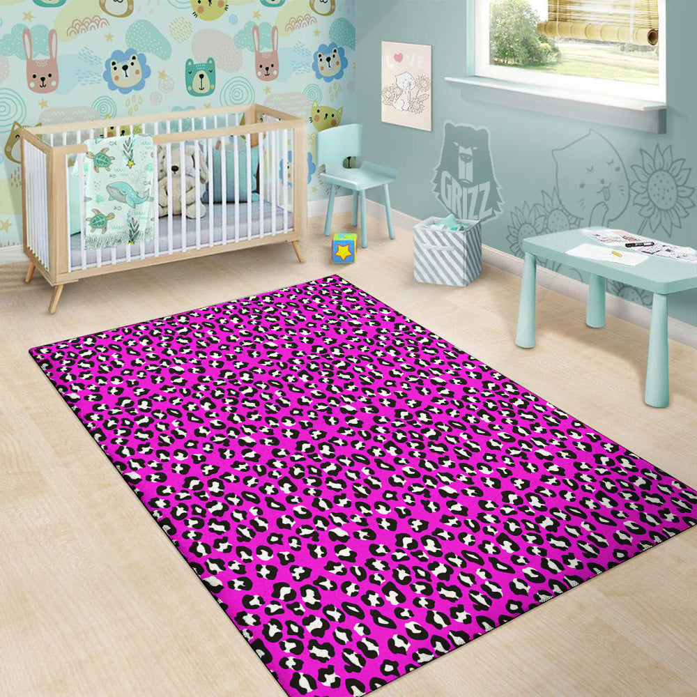 Pink Leopard Print Pattern Floor Mat-grizzshop