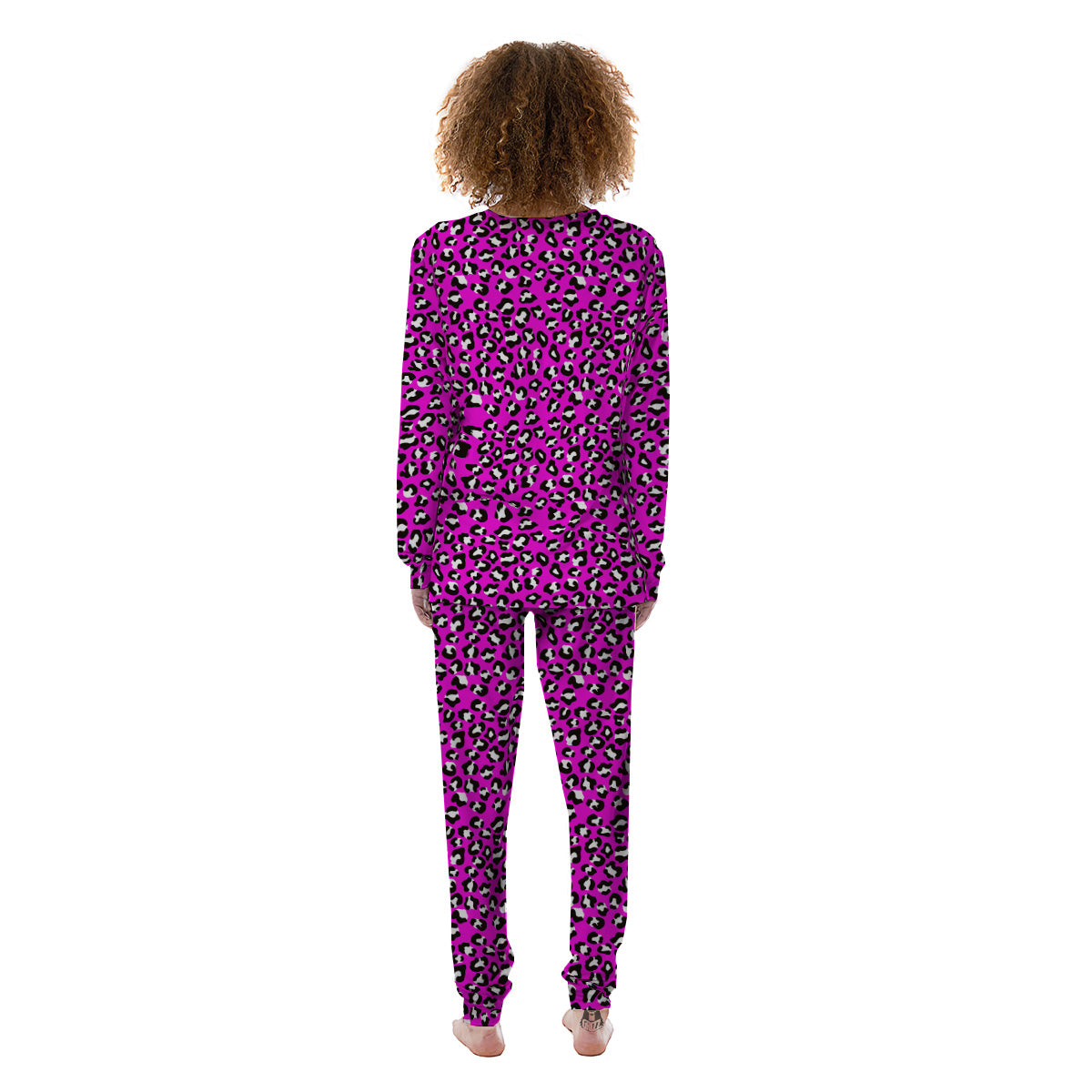 Pink Leopard Print Pattern Women's Pajamas-grizzshop