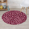 Pink Leopard Print Round Rug-grizzshop