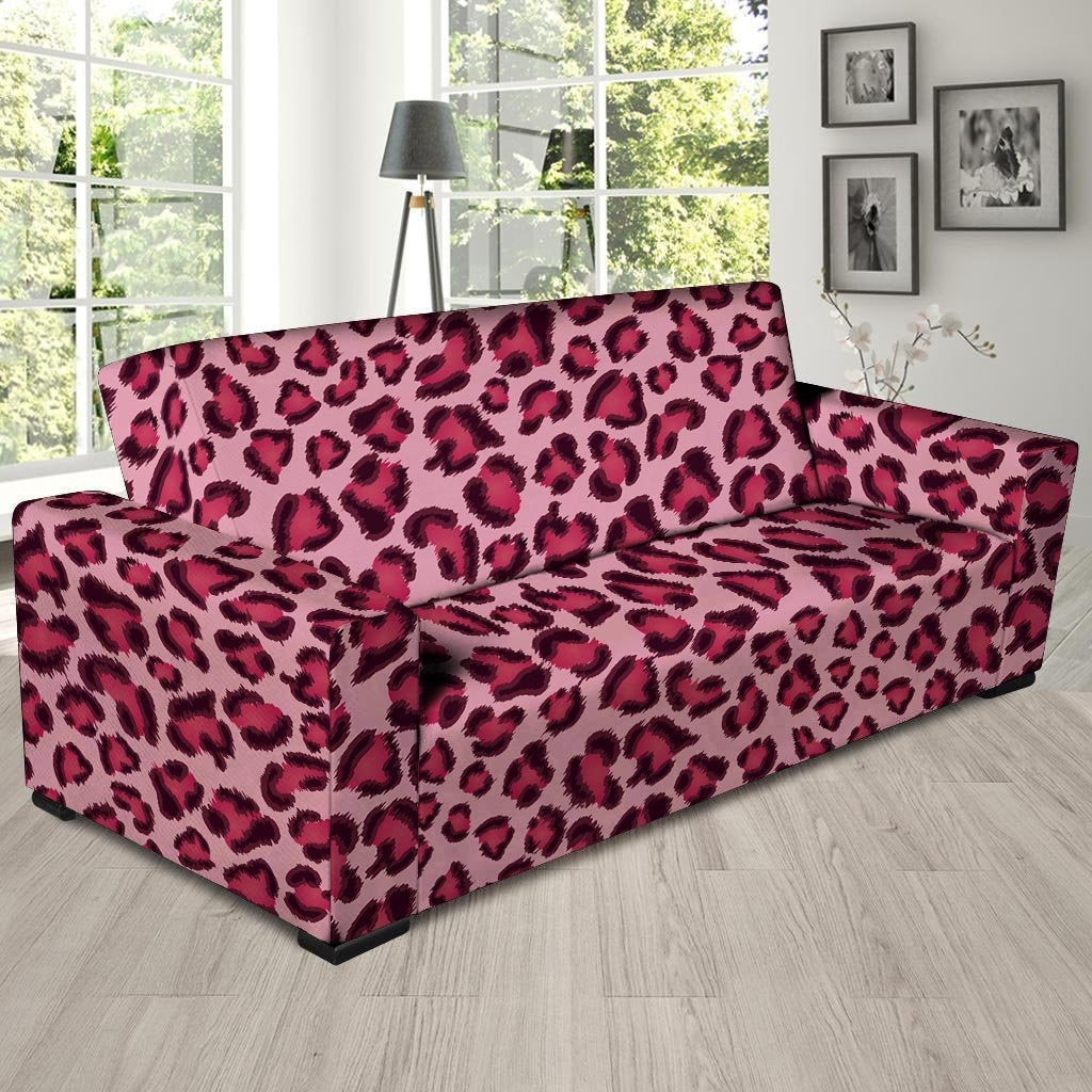 Pink Leopard Print Sofa Cover-grizzshop