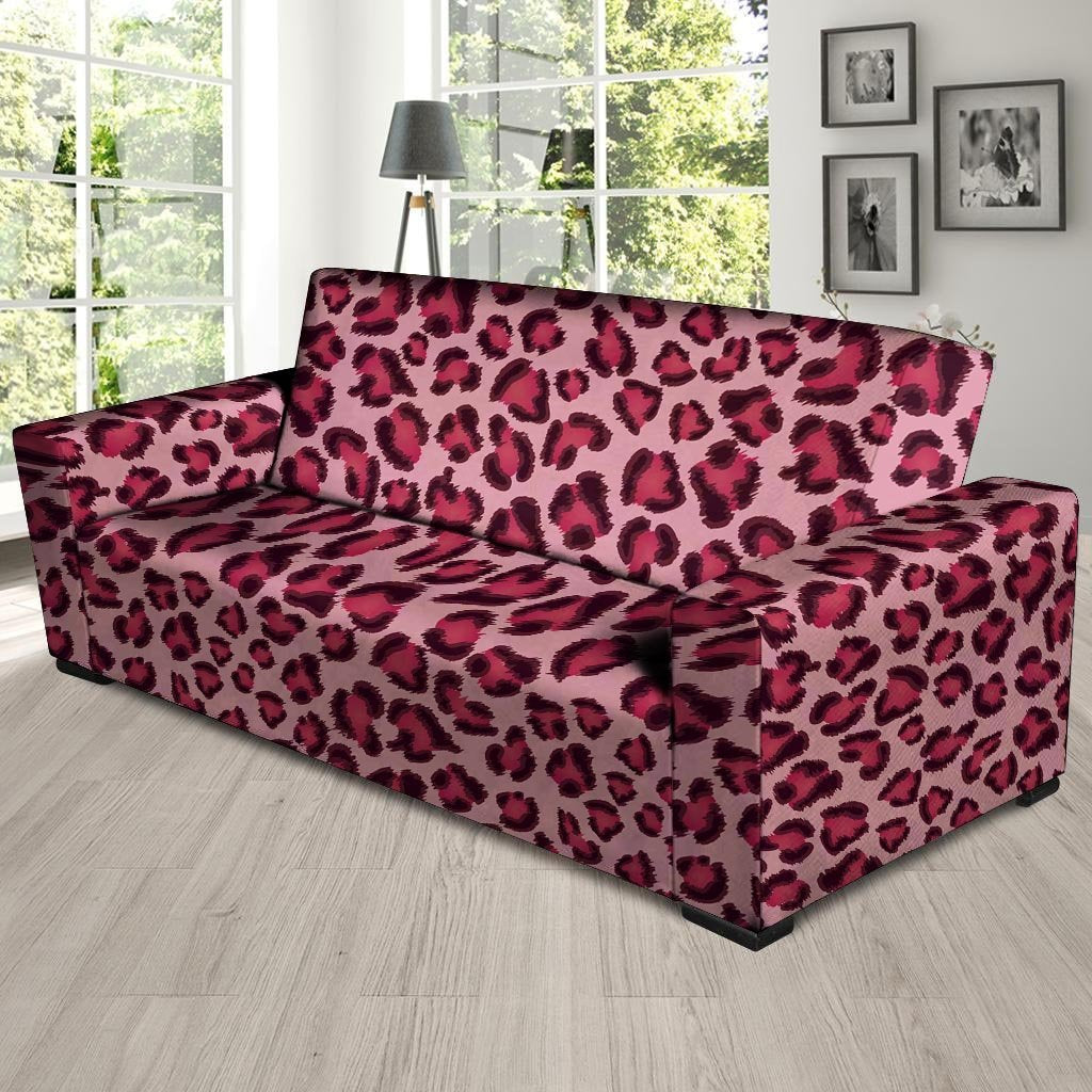 Pink Leopard Print Sofa Cover-grizzshop