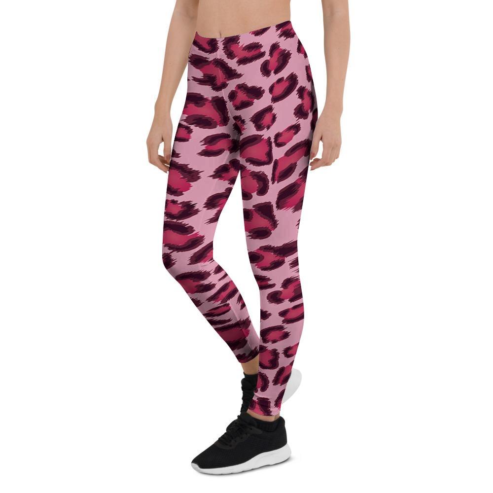 Pink Leopard Print Women's Leggings-grizzshop