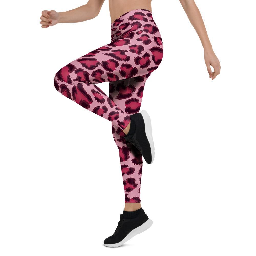 Pink Leopard Print Women's Leggings-grizzshop