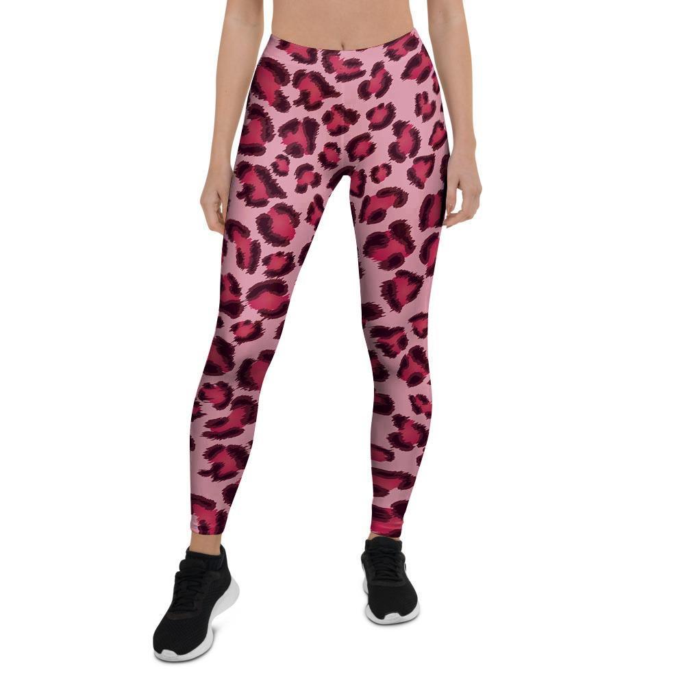 Pink Leopard Print Women's Leggings-grizzshop