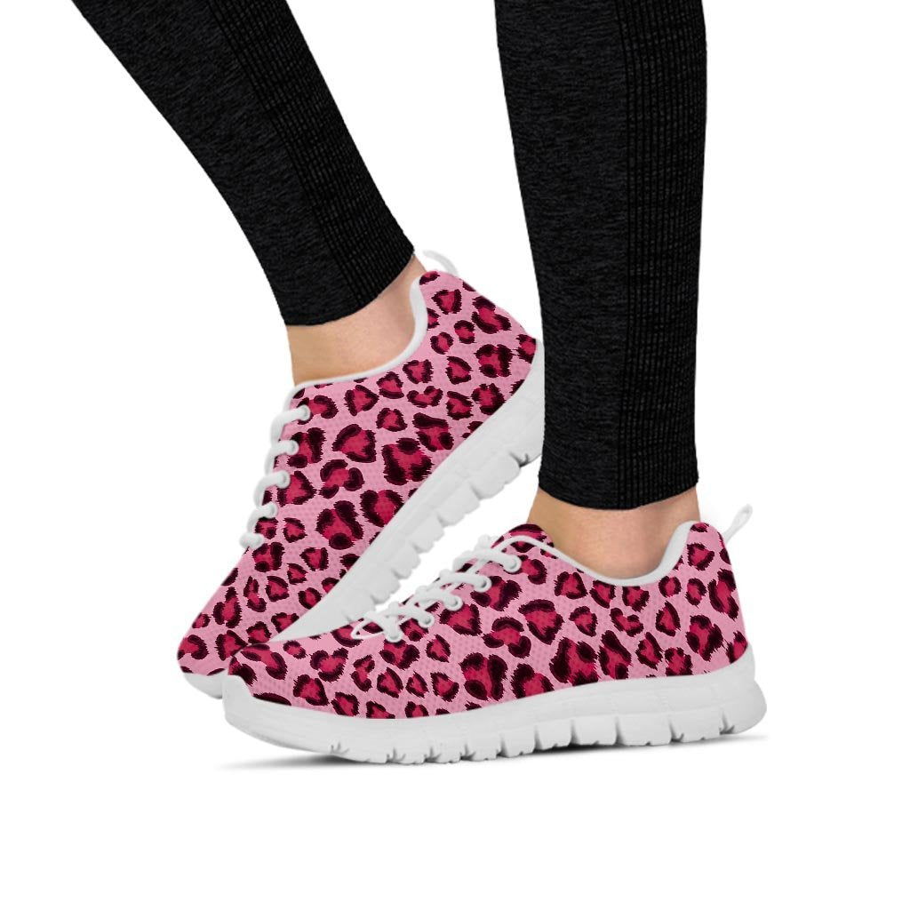 Pink Leopard Print Women's Sneakers-grizzshop