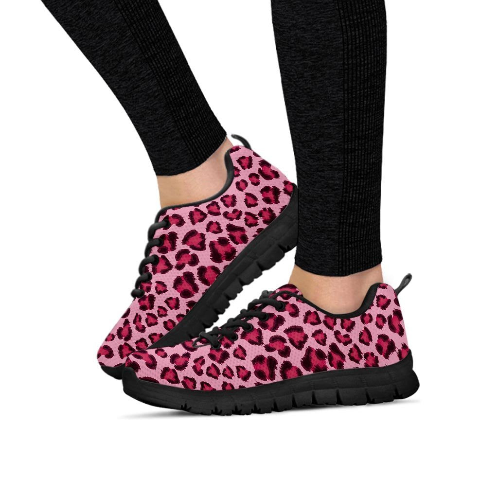 Pink Leopard Print Women's Sneakers-grizzshop