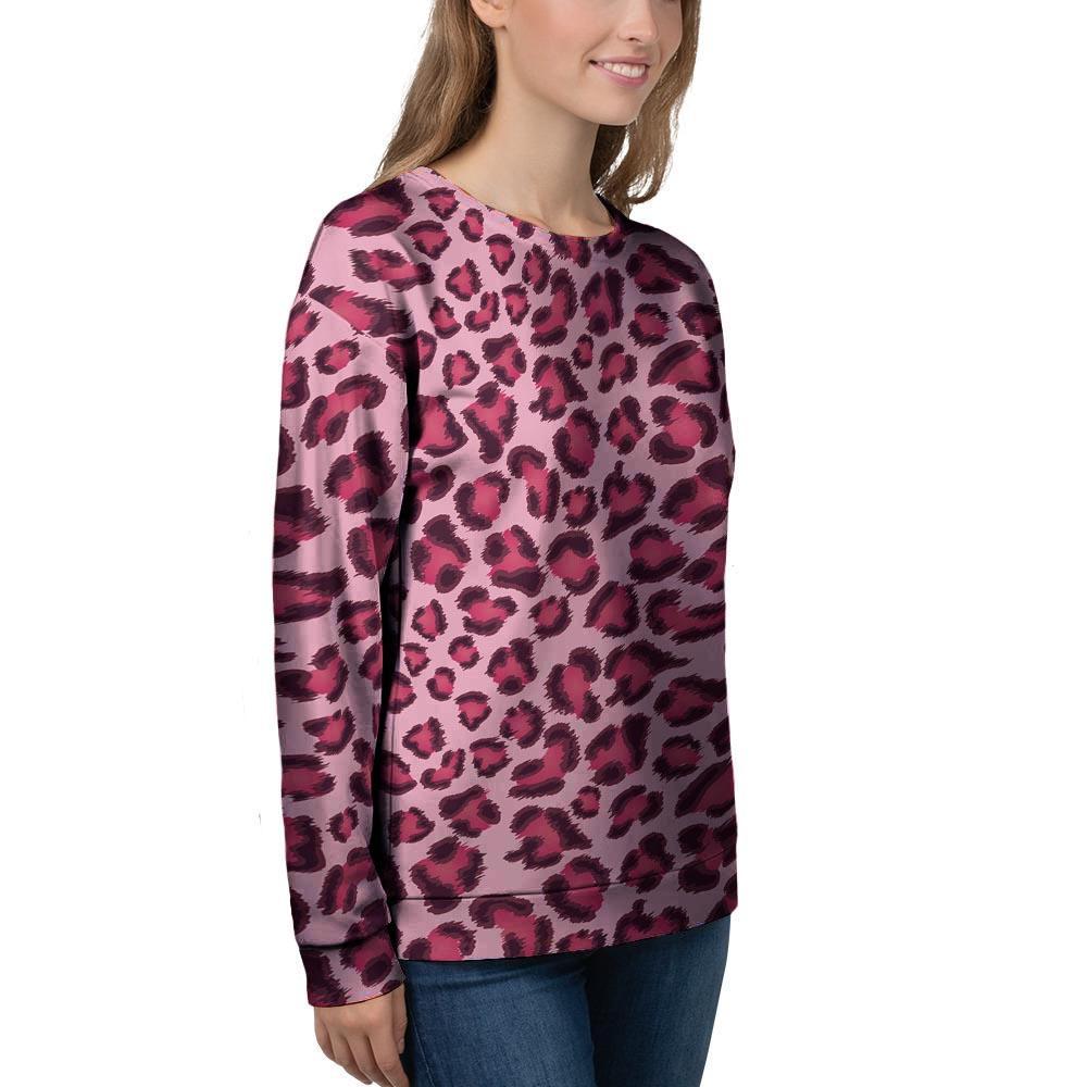 Pink Leopard Print Women's Sweatshirt-grizzshop