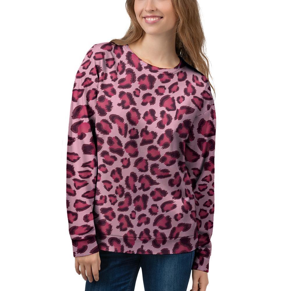 Pink Leopard Print Women's Sweatshirt-grizzshop